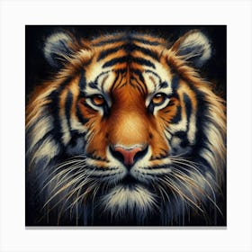 Tiger Head painting in oil paints Canvas Print