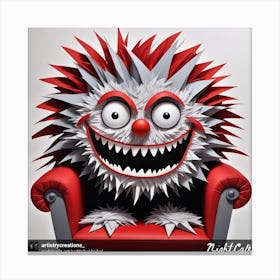 Monster On A Chair Canvas Print