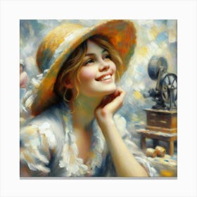 Girl With A Hat Canvas Print