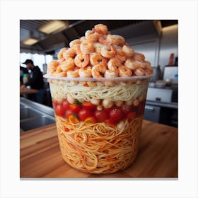 Shrimp spaghetti pasta Canvas Print