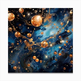 Gold Spheres In Space Canvas Print