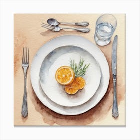 Oranges On A Plate 1 Canvas Print