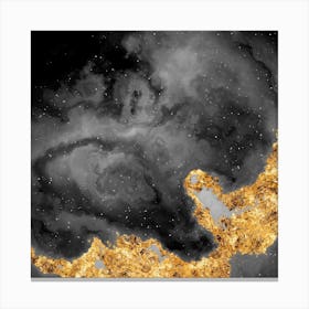 100 Nebulas in Space with Stars Abstract in Black and Gold n.071 Canvas Print
