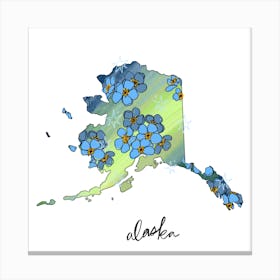 Alaska - Illustrated States Canvas Print