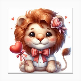Valentine's Day, Lion 2 Canvas Print