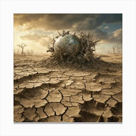 Earth In A Dry Desert Canvas Print