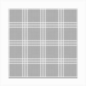 Check Pattern With Three White Stripes And Grey Stripes Canvas Print