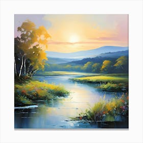 A Captivating Abstract Oil Painting That Embodies The Serene Beauty Of A Picturesque Landscape The Canvas Print