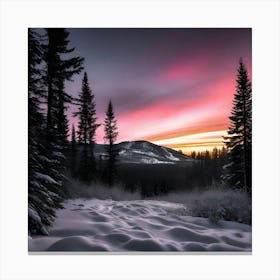 Sunset In The Mountains 3 Canvas Print