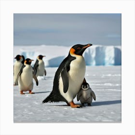 Penguins In Antarctica Canvas Print