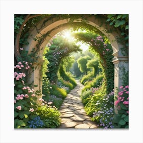 Into The Garden Ai Art Wall Art Design Illustration (31) Canvas Print