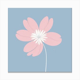 A White And Pink Flower In Minimalist Style Square Composition 674 Canvas Print