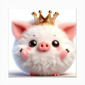 Pig In A Crown 8 Canvas Print