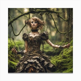 Steampunk Forrest Beauty 1 Canvas Print