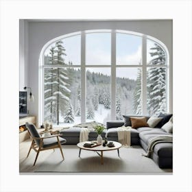 Living Room With Fireplace 1 Canvas Print