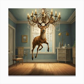 Deer In A Room 10 Canvas Print