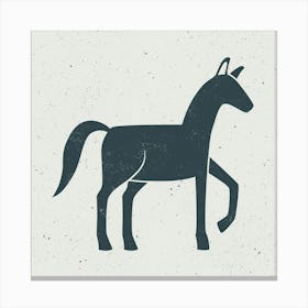 Horse Lino Block Print Canvas Print