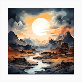 Serene Vistas Abstract Nature Art Canvas Print