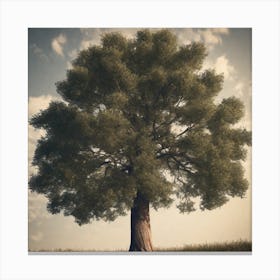 Tree In A Field Canvas Print