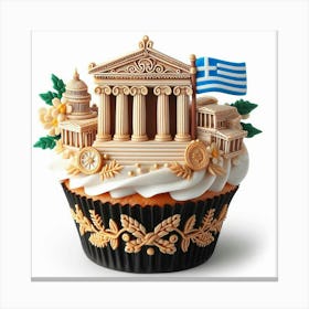 Greece Cupcake 2 Canvas Print