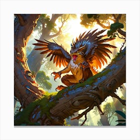 Eagle In The Forest Canvas Print