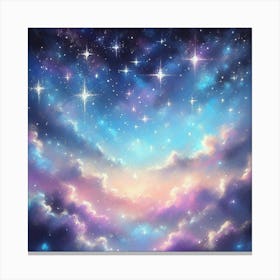 Sky With Stars And Clouds 1 Canvas Print