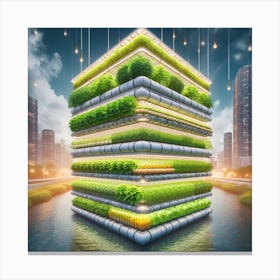 Futuristic Green Building Canvas Print