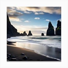 Black Sand Beach Canvas Print