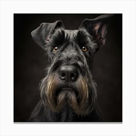 Portrait Of A Schnauzer 2 Canvas Print