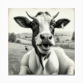 Cow Portrait 19 Canvas Print