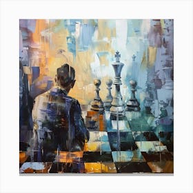 Chess Oil Painting Canvas Print