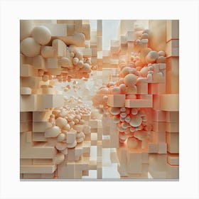 Nude Color Gradient Illusion A 3d Illusion Of Spheres Or Cubes Stacked Or Floating In Space Transi Canvas Print