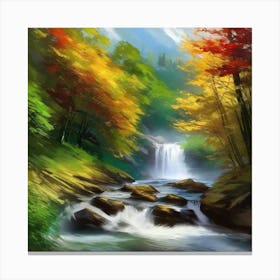 Waterfall Painting 3 Canvas Print