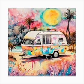 Happy Hippie Caravan Canvas Print
