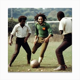 Bob Marley Playing Soccer Canvas Print