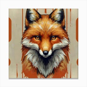 Fox Playing Cards Canvas Print
