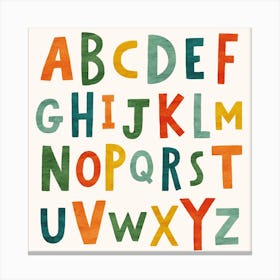 Alphabet Bright Square Canvas Print