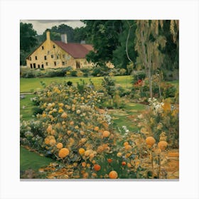 Gustav Klimt Style Farm Garden 30 Canvas Print