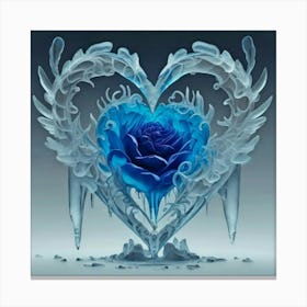 Heart silhouette in the shape of a melting ice sculpture 10 Canvas Print