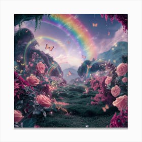Rainbow In The Garden 1 Canvas Print