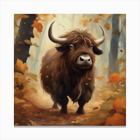 Yak In The Woods Canvas Print