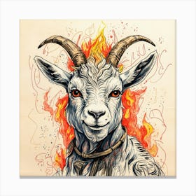 Goat In Flames 26 Canvas Print