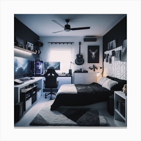 Black And White Gaming room 3 Canvas Print