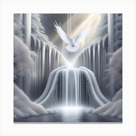 Dove Over Waterfall Canvas Print