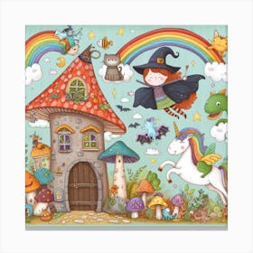 Witches And Rainbows Canvas Print