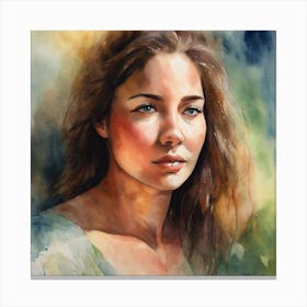 Calm Woman Portrait Art Print(3) Canvas Print