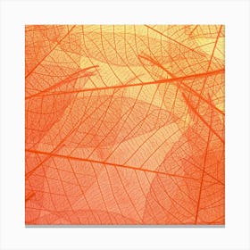 Abstract Texture Of Colorful Bright Pattern Of Transparent Leaves Of Orange And Yellow Color Canvas Print