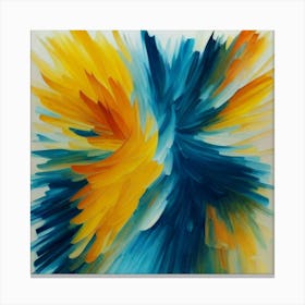 Gorgeous, distinctive yellow, green and blue abstract artwork Canvas Print
