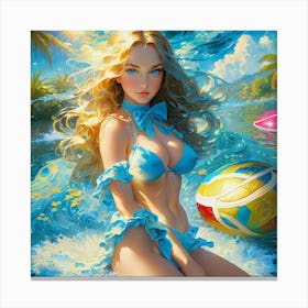 Girl In A Bikini ghf Canvas Print