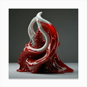 Red Liquid Sculpture Canvas Print